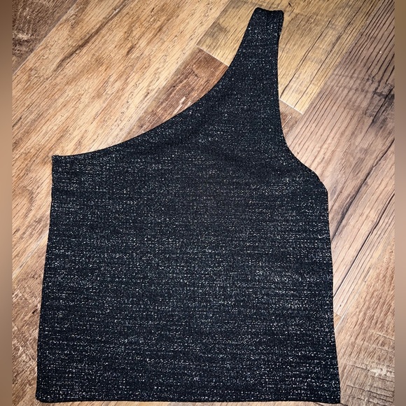 American eagle sparkly one shoulder crop top - Picture 2 of 4